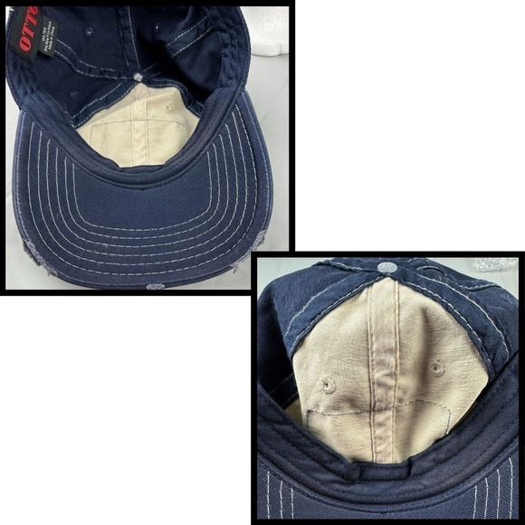 Otto Cap Colorado Patch Navy Blue Adjustable‎ Backstrap Distressed One Size Hat - Picture 9 of 9
